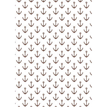 Westcott Anchors Pattern Art Canvas Backdrop with Grommets (5 x 7', Brown)