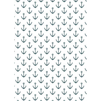 Westcott Anchors Pattern Art Canvas Backdrop with Grommets (5 x 7', Turquoise)