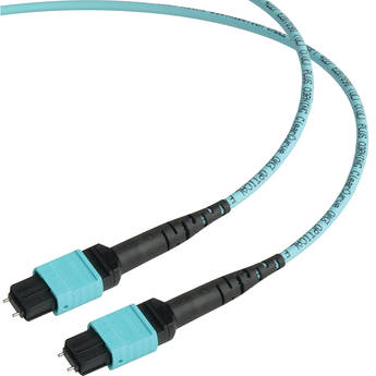 Camplex MTP Elite PC Male to Male 12-Fiber OM3 Multi-Mode Cable (Aqua, 15')