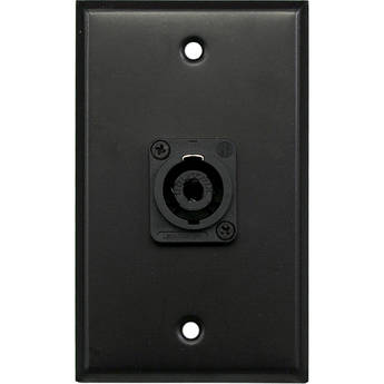 Whirlwind WP1B/1NL4 1-Gang Wall Plate with 1 Neutrik NL4 Speakon Terminal (Black Finish)
