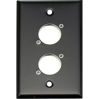 Whirlwind WP1B/2NDH 1-Gang Wall Plate Punched for 2 Neutrik XLR Terminals (Black Finish)