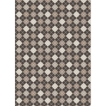 Westcott Diamond Plaid Art Canvas Backdrop with Grommets (5 x 7', Mocha)