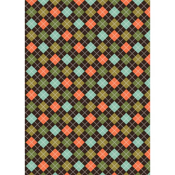 Westcott Diamond Plaid Art Canvas Backdrop with Grommets (5 x 7', Orange)