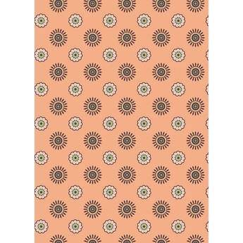Westcott Ditsy Daisy Art Canvas Backdrop with Grommets (5 x 7', Orange)