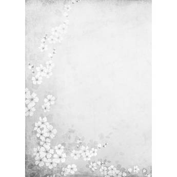Westcott Floral Watercolor Art Canvas Backdrop with Grommets (5 x 7', Gray)