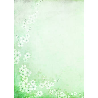 Westcott Floral Watercolor Art Canvas Backdrop with Grommets (5 x 7', Green)