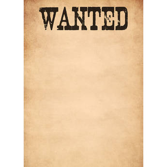 Westcott Wanted Poster Canvas Backdrop with Grommets (5 x 7', Multi-Color)
