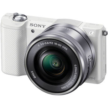 Sony Alpha a5000 Mirrorless Digital Camera with 16-50mm Lens (White)