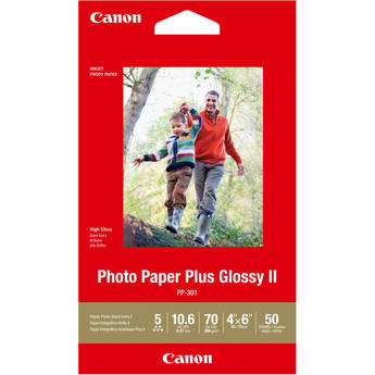 Canon PP-301 Photo Paper Plus Glossy II (4 x 6", 50 Sheets)