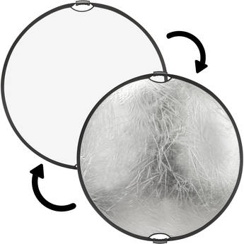 Impact Circular Collapsible Reflector with Handles (Silver/White, 42")