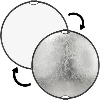 Impact Circular Collapsible Reflector with Handles (Silver/White, 32")
