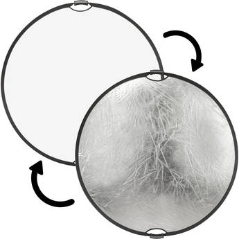Impact Circular Collapsible Reflector with Handles (Silver/White, 52")