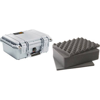 Pelican 1400 Case with Foam (Silver)