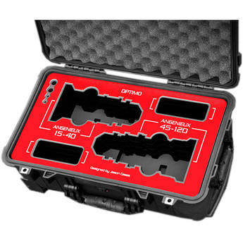 Jason Cases Protective Case for Angenieux Optimo 15-40mm & 45-120mm Lenses (Red Overlay)