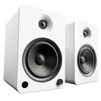 Kanto Living YU6 2-Way Powered Bookshelf Speakers (Matte White, Pair)