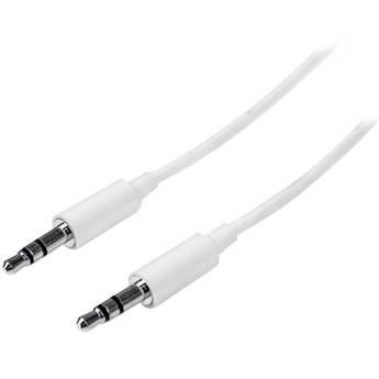 StarTech MU1MMMSWH Slim 3.5mm Stereo Audio Cable (3.3', White)