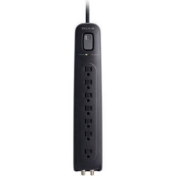 Belkin 7-Outlet Surge Protector with Coaxial Protection (4' Cord, Black)