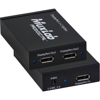 MuxLab DisplayPort 1.2A 4K 1x2 Hub with Up to Eight Multi-Stream Transport Streams