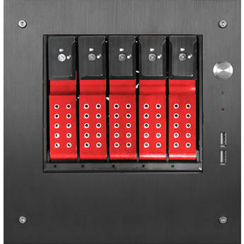 iStarUSA Compact Stylish 5x 3.5" Hotswap Trayless mini-ITX Tower (Red HDD Handles)