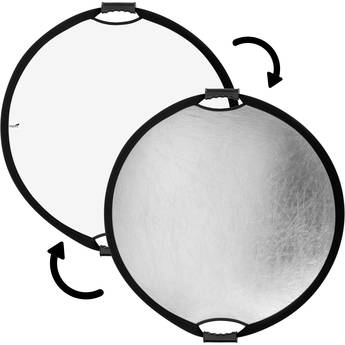 Impact Circular Collapsible Reflector with Handles (Silver/White, 22")