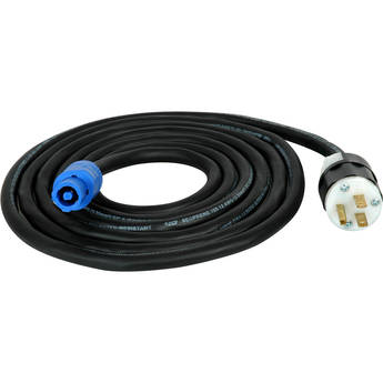 Laird Digital Cinema Locking 3-Pin 15A Neutrik powerCON Type A Cable to AC Wall Plug (2')