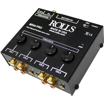 Rolls MX44 Pro 4-Channel Stereo RCA & 3.5mm Mixer