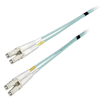 Camplex Premium Bend Tolerant OM3 Multimode Simplex LC to LC Fiber Patch Cable (32.8', Aqua)