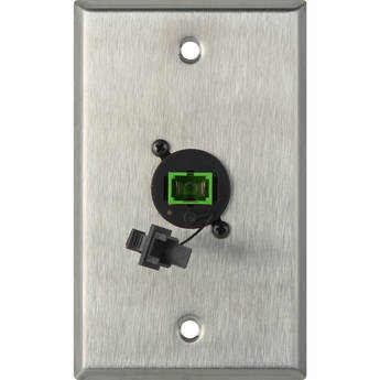 My Custom Shop 1-Gang Stainless Steel Wall Plate with One SC APC Multimode Fiber Optic Connector