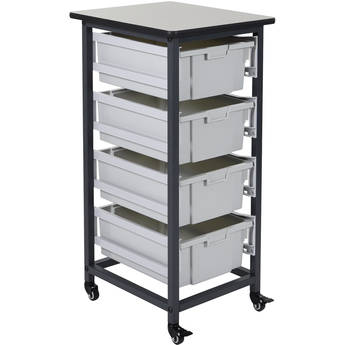 Luxor Single Row Mobile Bin Storage Unit (Large Bins)
