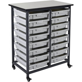 Luxor Double Row Mobile Bin Storage Unit (Small Bins)