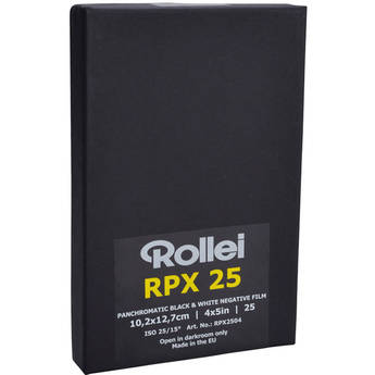 Rollei RPX 25 Black and White Negative Film (4x5", 25 Sheets)