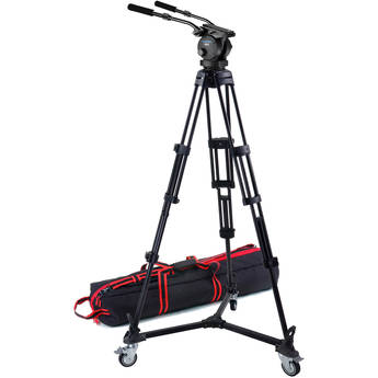 Acebil H60 100mm Fluid Ball Head with Dual Pan Handles and Aluminum Tripod