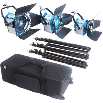 CAME-TV 3-Piece Fresnel Tungsten Studio Video Spotlight Kit