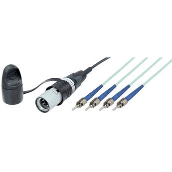 Camplex 4-Ch opticalCON QUAD LITE to 4 ST Multi-Mode Fiber Tactical Patch Cable (1')