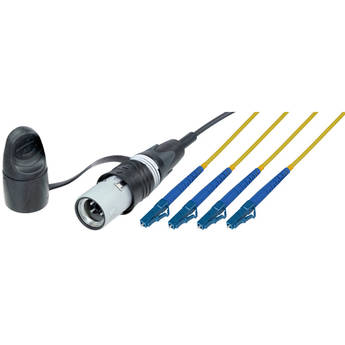 Camplex 4-Ch opticalCON QUAD LITE to 4 LC Single-Mode Fiber Tactical Patch Cable (3')