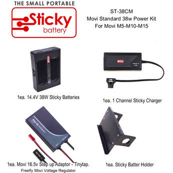 Hawk-Woods ST-38 Sticky Battery with 1-Ch Charger, Holder & CLB-MOV Adapter