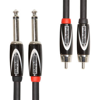 Roland Black Series Dual 1/4" TS to Dual RCA Cable (3')