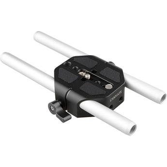 CAMVATE Baseplate with 15mm Rods for Select Canon/Sony Cameras (Black Wingnut)