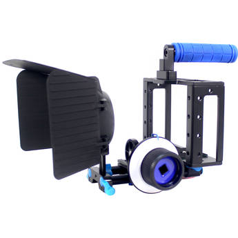 Ivation Video Cage with Handle and Follow Focus for DSLR and Mirrorless Cameras