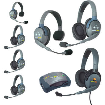 Eartec HUB724MXDEU UltraLITE 7-Person HUB Intercom System with Max 4G Double Headset (EU)