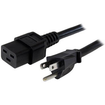 StarTech NEMA 5-15P to C19 Power Cord (14 AWG, 10')