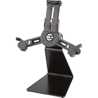 K&M 19797 Mini Universal Tablet Holder with Table Stand (Black)