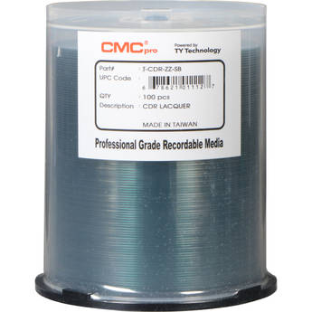 CMC Pro 700MB CD-R 48x Shiny Silver Lacquer Discs (100-Pack Cakebox)
