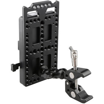 CAMVATE V-Lock Mounting Plate Power Supply Splitter with Super Clamp Crab Pliers Clip