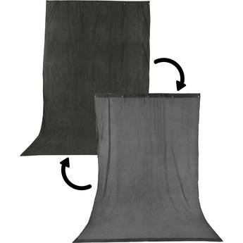 Impact Reversible Crushed Muslin Background (Charcoal/Smoke Gray, 10 x 24')