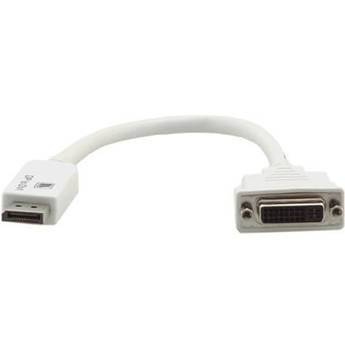 Kramer DisplayPort to DVI Passive Adapter Cable (7.9", White)