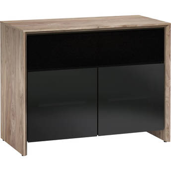 Salamander Designs Barcelona 329 TV Stand and A/V Cabinet (Natural Walnut with Black Glass)