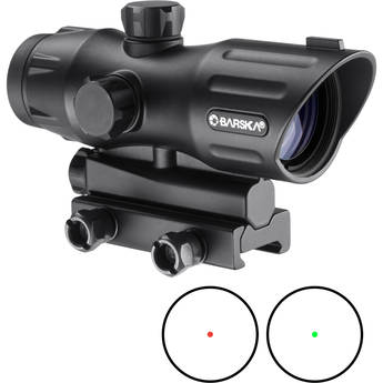 Barska 1x30 Tactical Electrosight (Red-Green 5 MOA Dot Reticle, Matte Black)