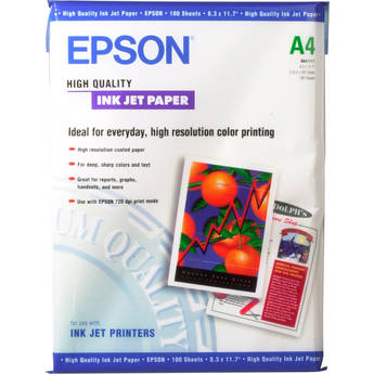 Epson High Quality Inkjet Paper (A4 8.3 x 11.7", 100 Sheets)