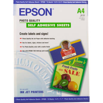 Epson Photo Quality Self-Adhesive Sheets (A4 8.3 x 11.7", 10 Sheets)